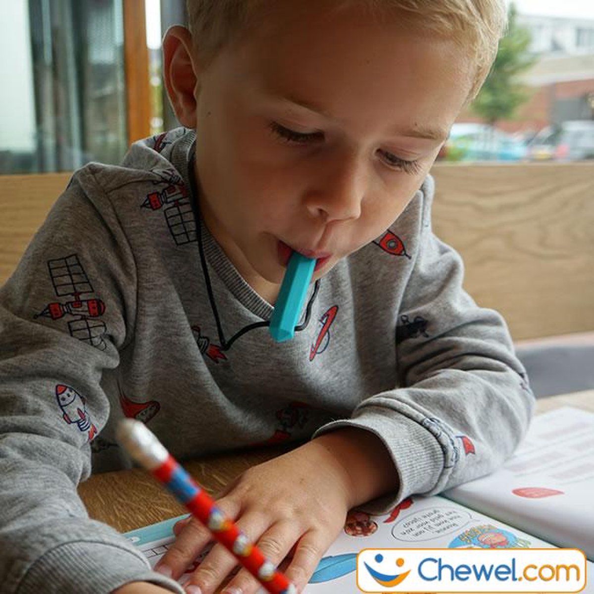 Bijtketting Lange Kristal | Basic staafje lang | Diverse kleuren - Turquoise